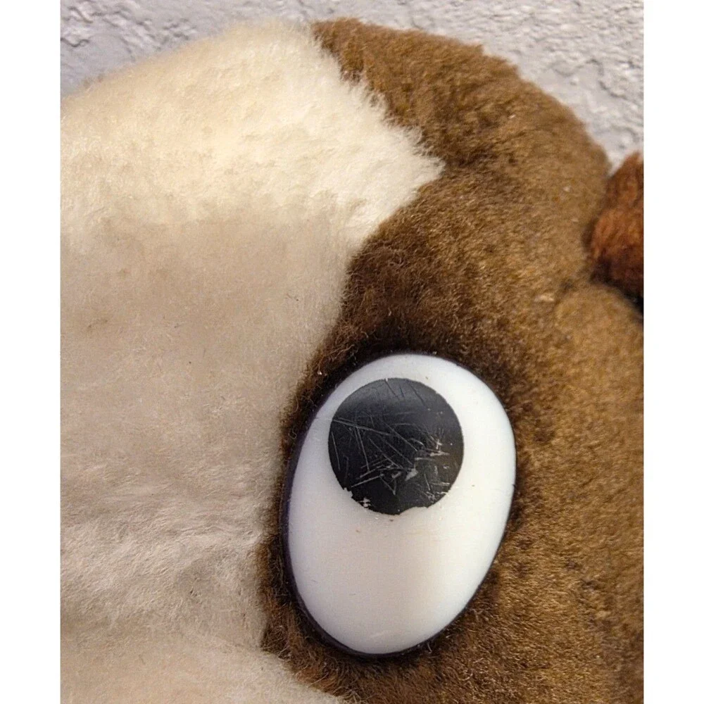 Vintage Commonwealth Ramona Dog Plush Brown White Big Eyes Stuffed Animal 8